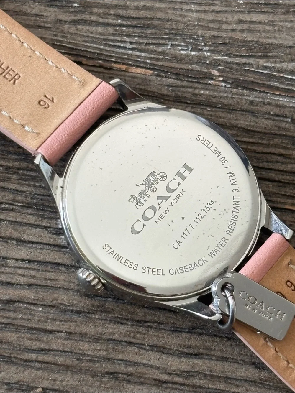 COACH Women's Ruby Quartz Watch - Blush Pink Silver Tone 32mm EUC